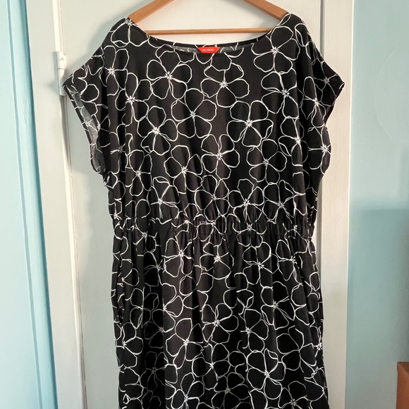 Joe Fresh Linen Blend Dress, Black with White Floral Print, 2X - Picture 5 of 10
